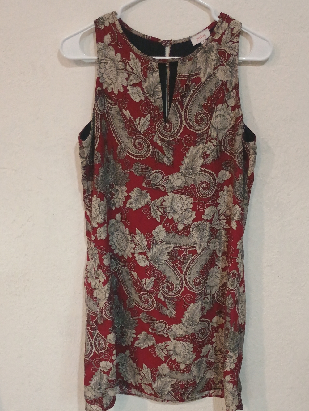 Pixley Red Paisley Floral Sleeveless Shift Dress